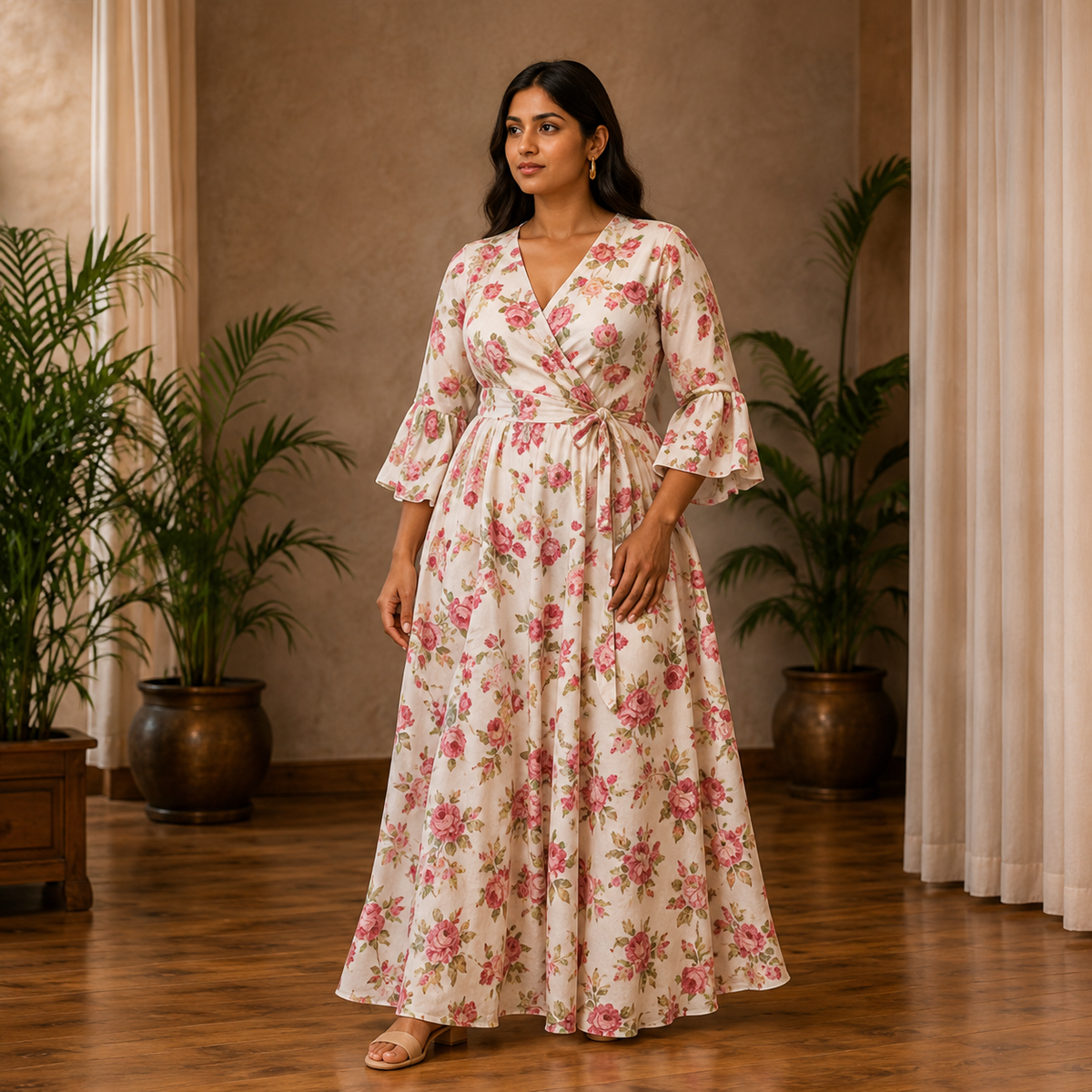 Floral wrap dress
