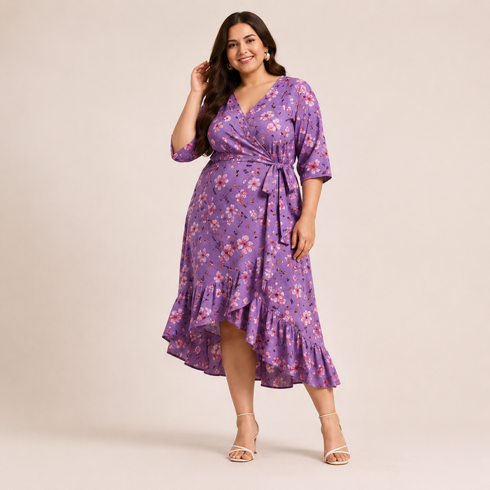 Floral Wrap Dress — Plus Size Collection